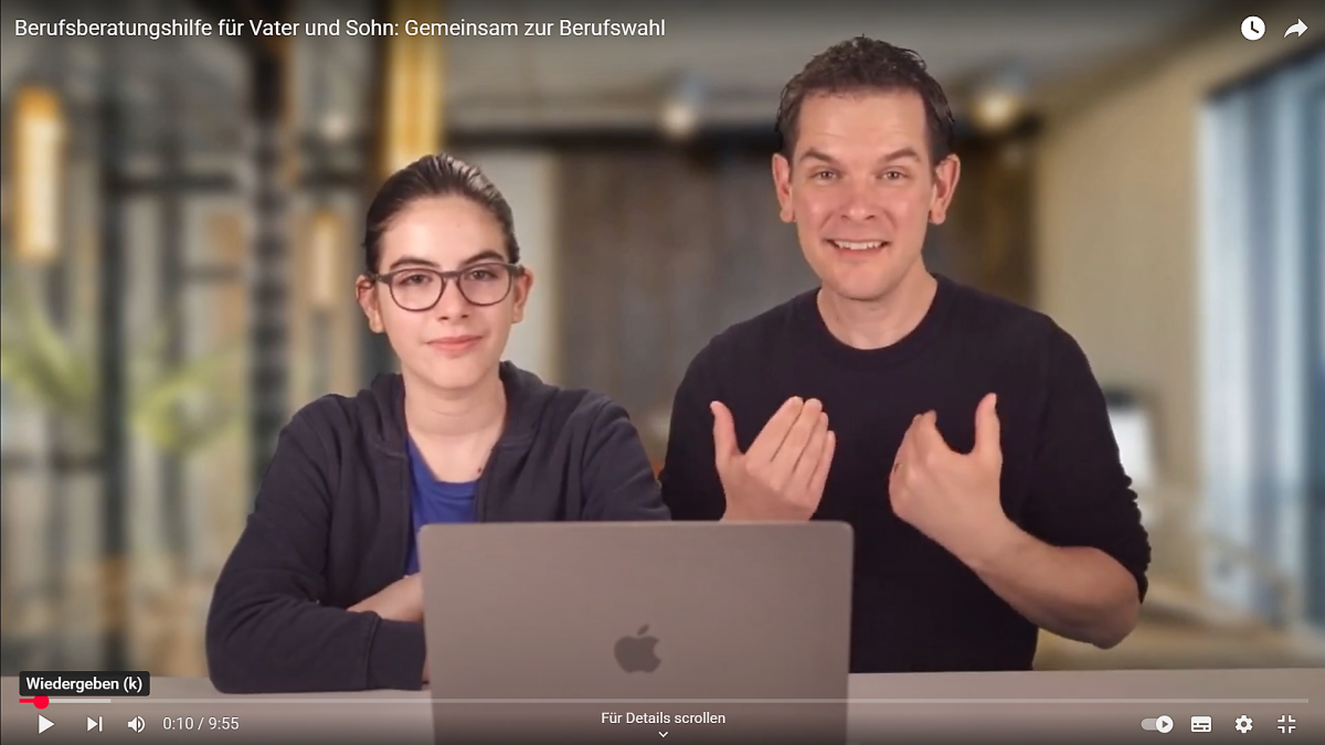LIVE-Demo für die Berufswahl wird im Video hier erklärt 